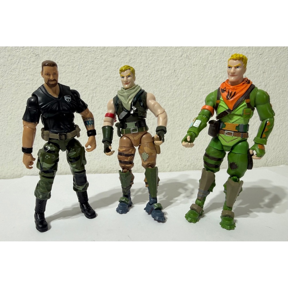 Fortnite Jazwares 4" Action Figure LOT Sledgehammer Jonesy Recruit Camo 3pc